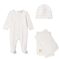 Lola Small Print Layette Set - Powder Blue