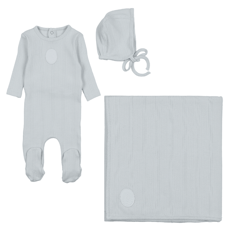 Bee & Dee Pointelle Engraved Plaque Layette Set