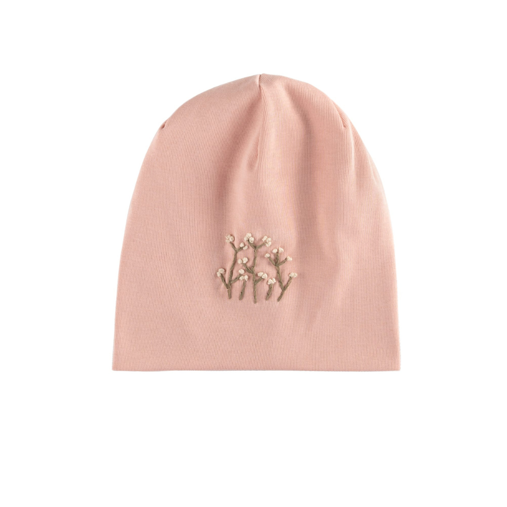 Bebe Beaute Mauve Embroidered Beanie
