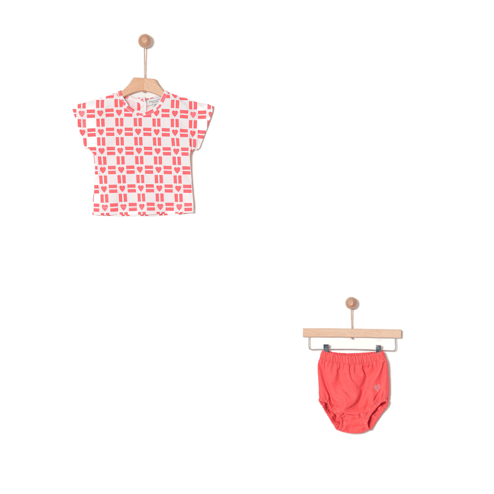 Yell-oh Red Heart Tshirt and Bloomers Set