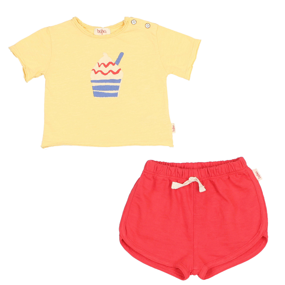 Buho Ice Cream Print Top & Shorts