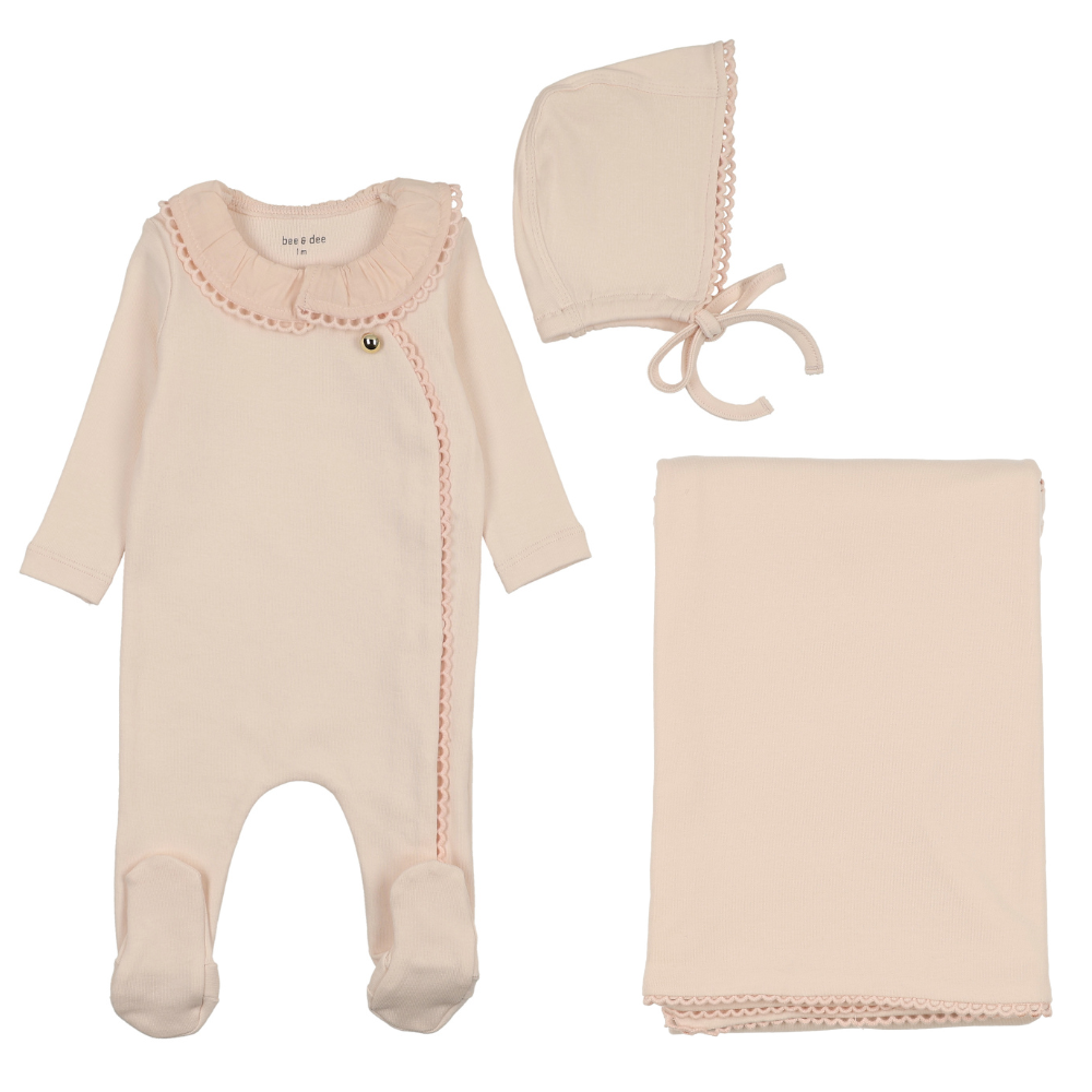 Bee & Dee Pleated Collar Layette Set - Pinkalicious