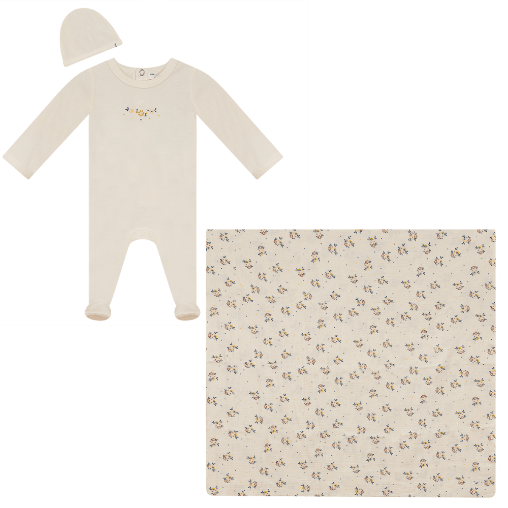 Little Fragile Floral Center Print Layette Set