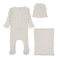 Bee & Dee Geese Wide Ribbed Layette Set - Chalk White Boys