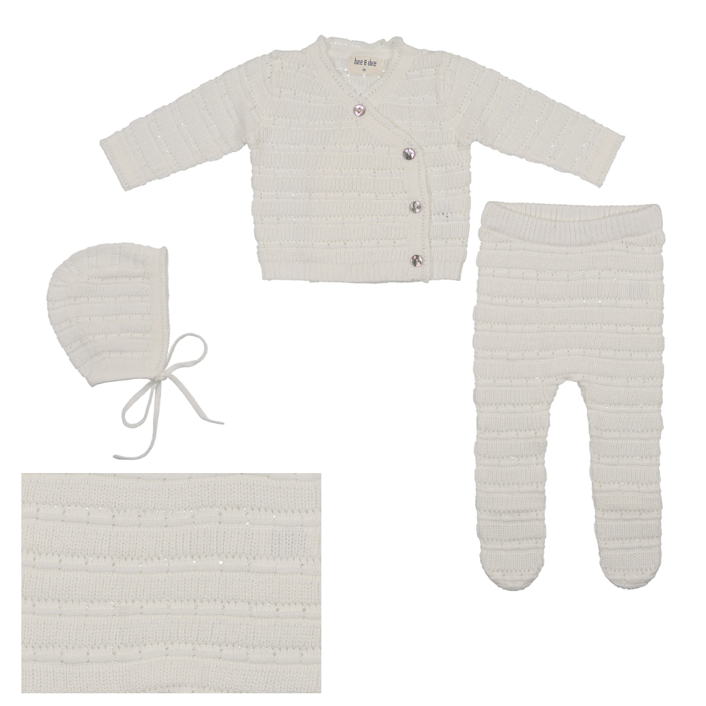 Bee & Dee Knit Bris Full Set - Chalk White