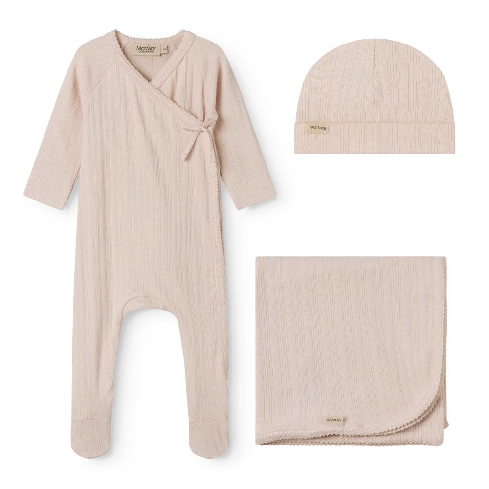 Marmar Linear Pointelle Layette Set - Misty Pink