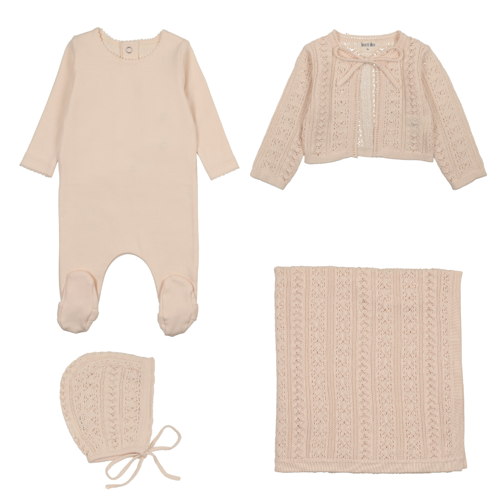 Bee & Dee Intricate Layette Set - Champagne Pink