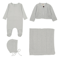 Bee & Dee Intricate Layette Set - Dusty Blue