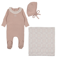 Bee & Dee B Collar Layette Set - Rose