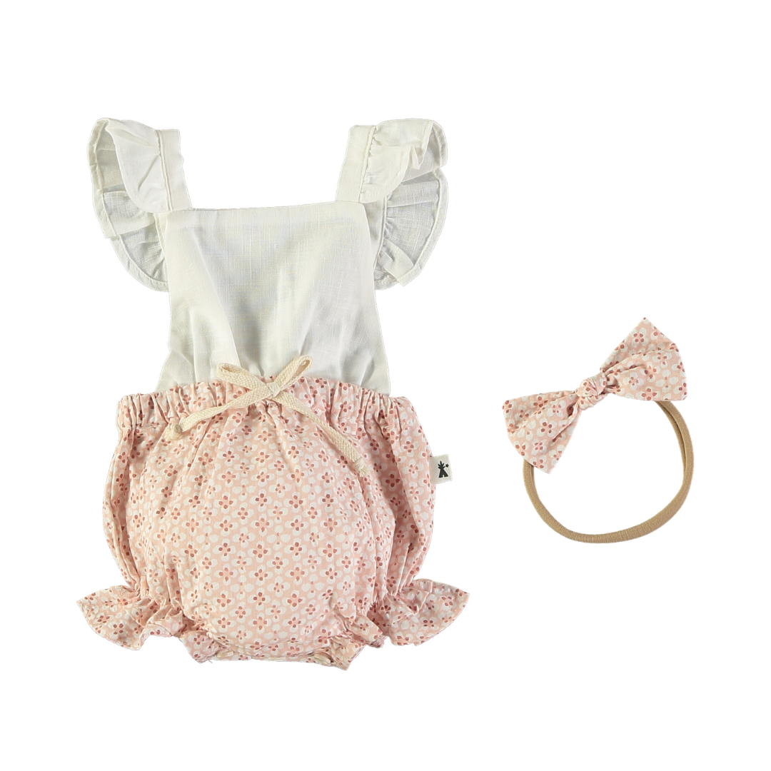 Petit Indi Four Leaf Clover Romper & Headband
