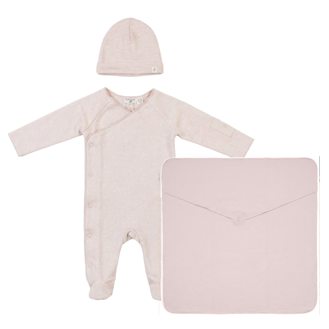 Little Fragile Solid Wrap Layette - Blush