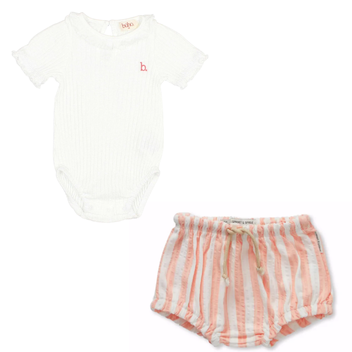 Sproet & Sprout Buho Onesie & Striped Bloomers