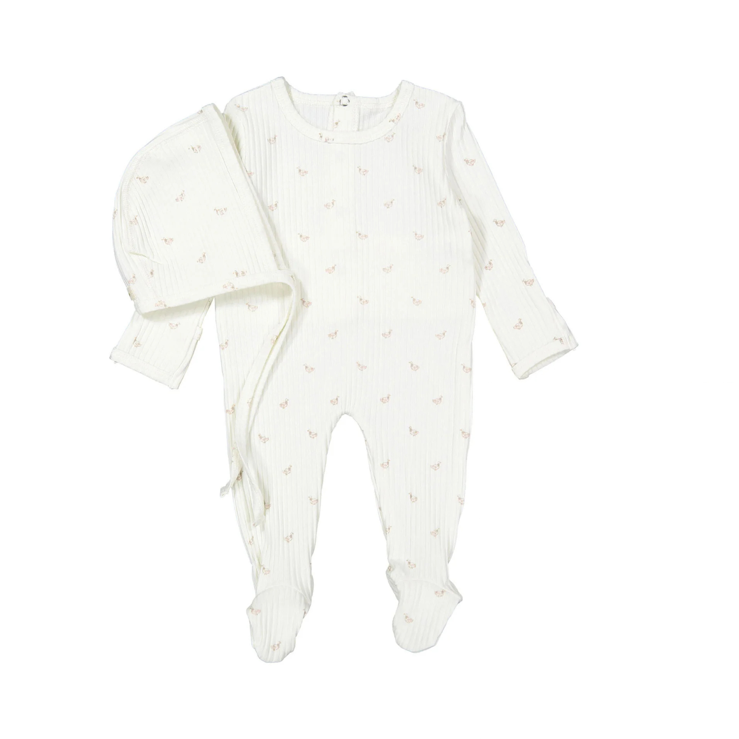 Ladida Pink Duckling Footie & Bonnet