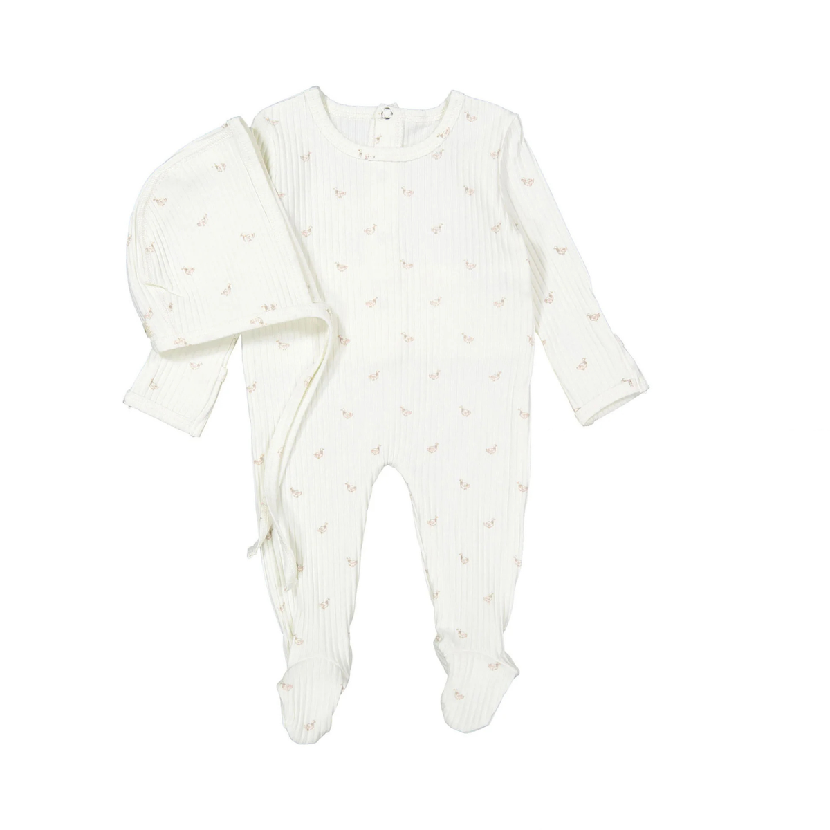 Ladida Pink Duckling Footie & Bonnet