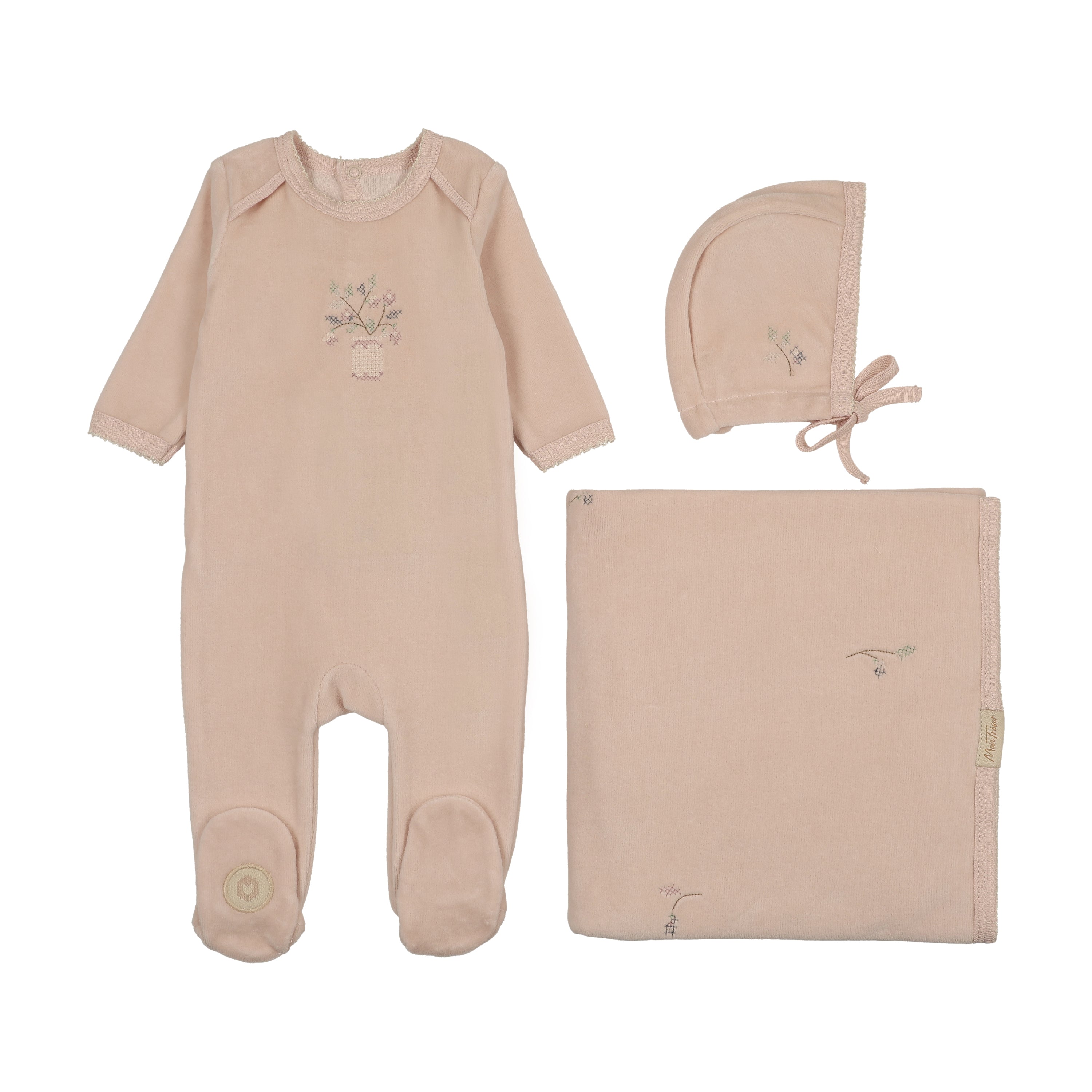 Mon Tresor Vase , Vines Layette Set - Pink