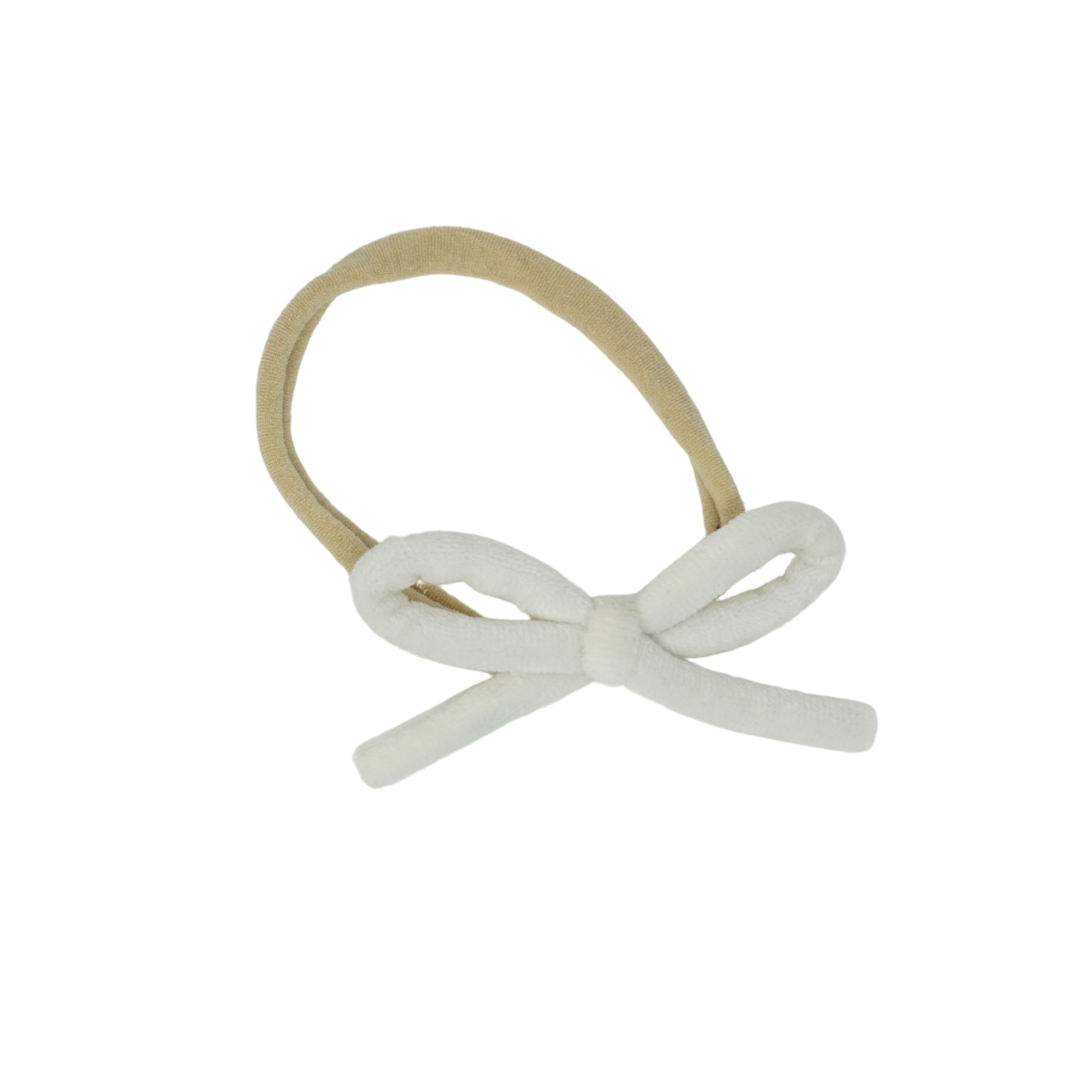 Bandeau Velvet Rope Headband - Winter White