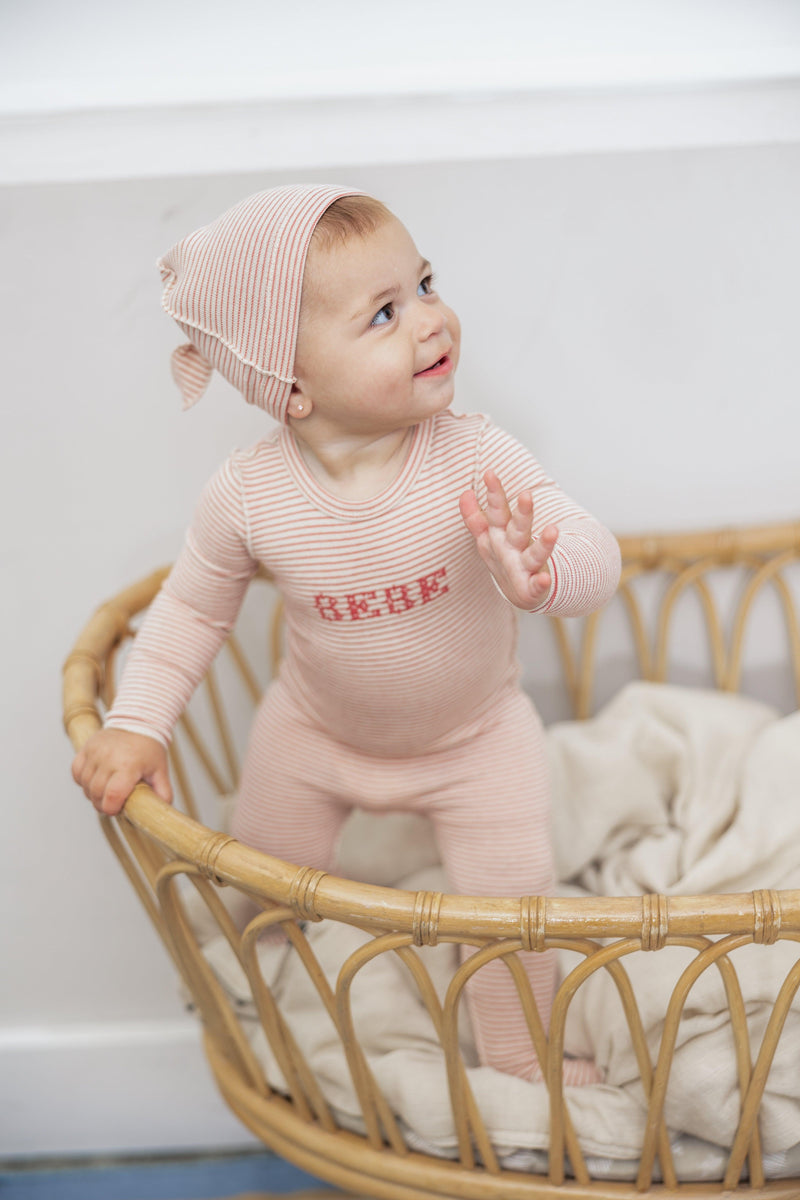 Fragile Stripe Bebe Footie & Hat