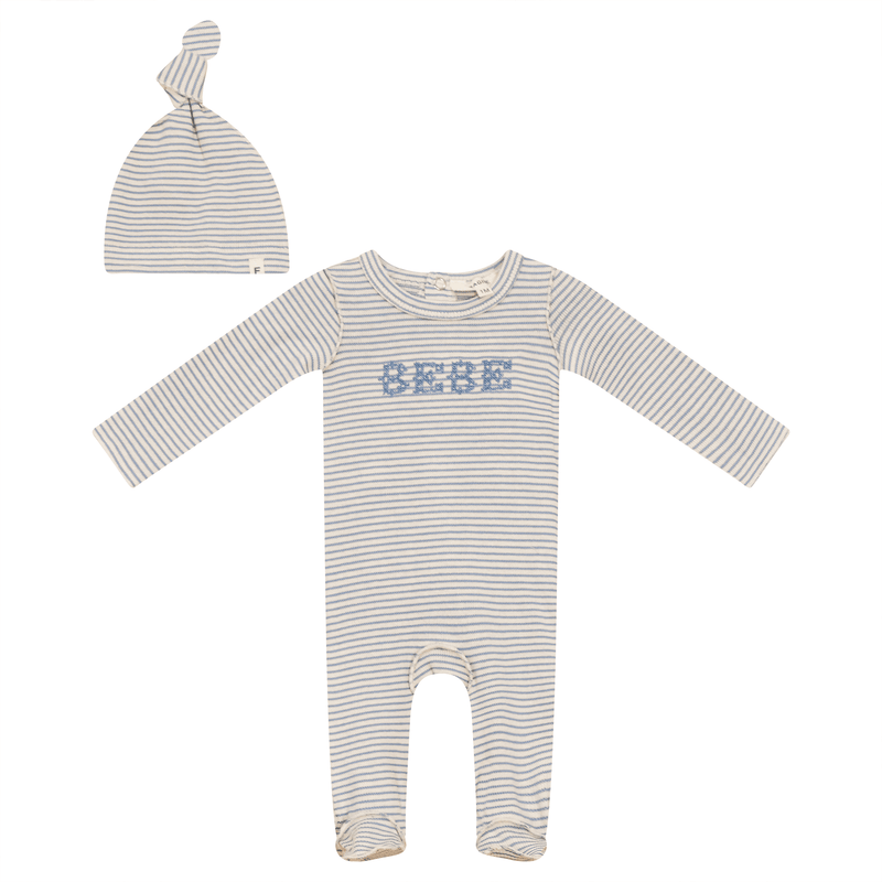 Fragile Stripe Bebe Footie & Hat