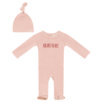 Fragile Stripe Bebe Footie & Hat