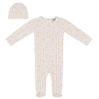 Little Fragile Striped Leaves Footie & Hat