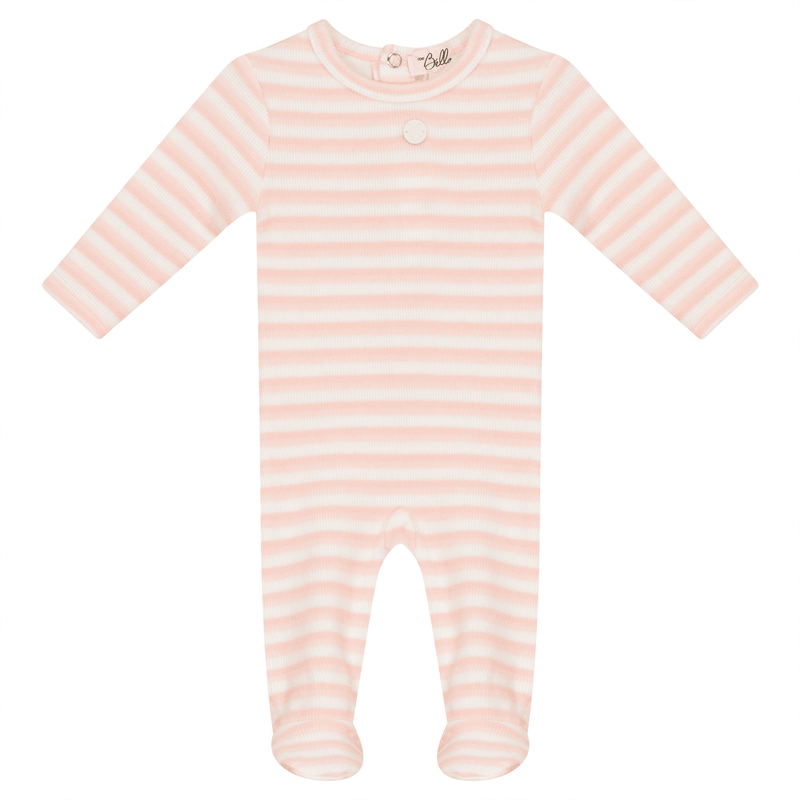 Bebe Bella Velour Stripe Footie