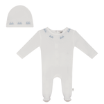 Bebe Bella Cotton Bebe Embroidered Footie & Beanie