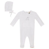 Bebe Bella Velour Center Cherry Footie & Hat