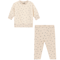 Bebe Bella Velour Firefly Print Sweatshirt & Rib Leggings Set