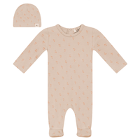 Bebe Bella Raddish Print Footie & Beanie