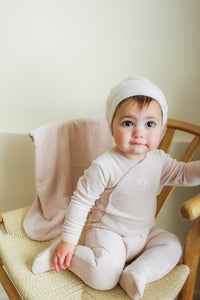 Bebe Bella HoneyBee Flower Velour Footie & Bonnet - Primrose