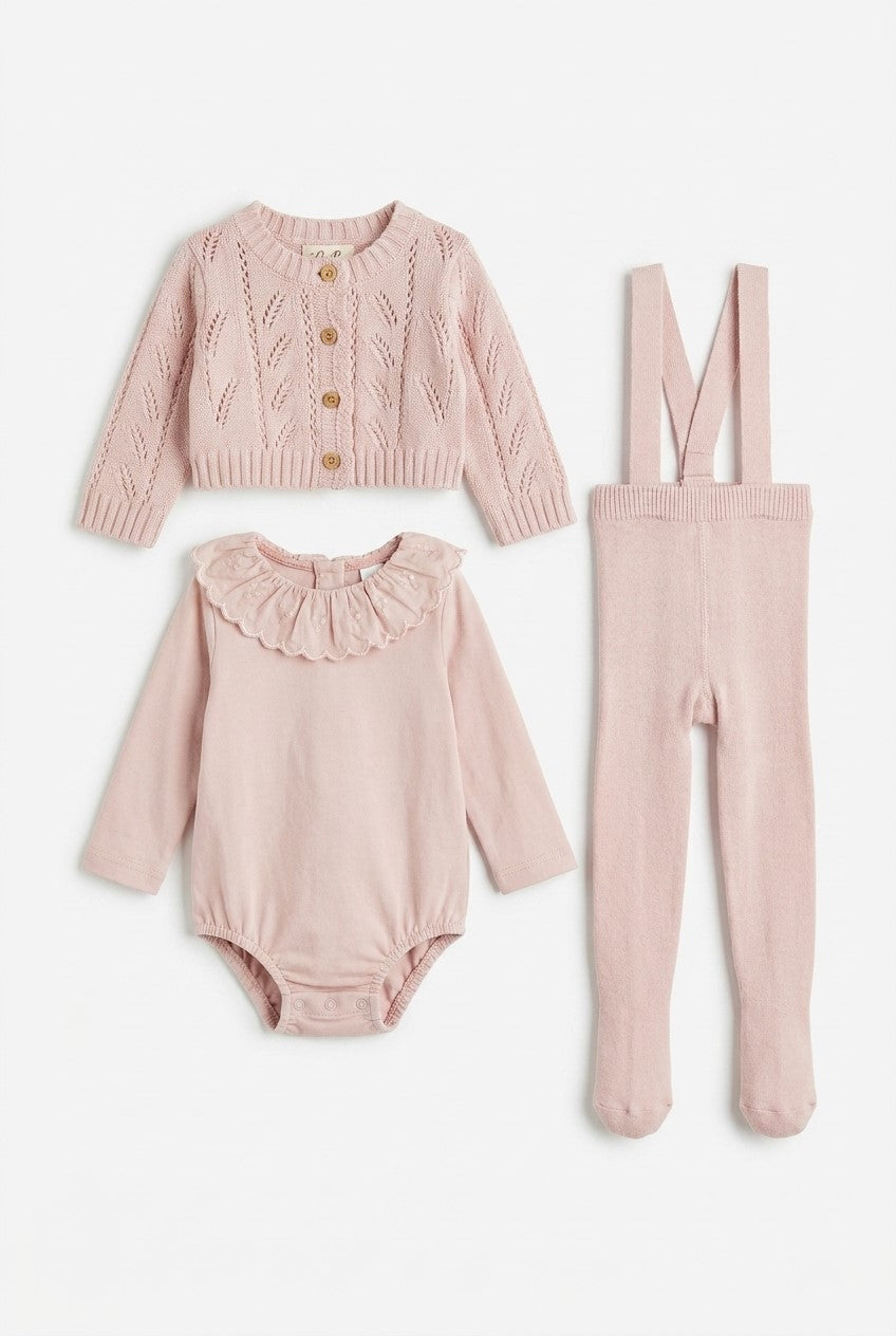 Bebe Bella Onesie Overall & Cardigan - Primrose