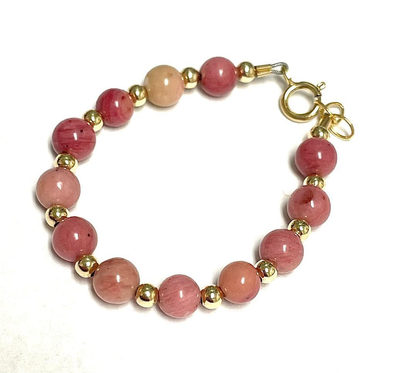 My Little Jewel multi shaded pink/ gold beaded bracelet