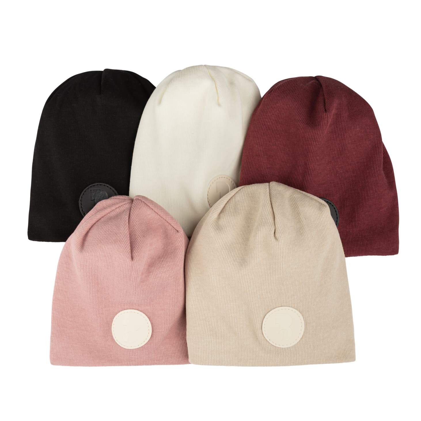 Bebe Beaute Leather Logo Beanie- Black