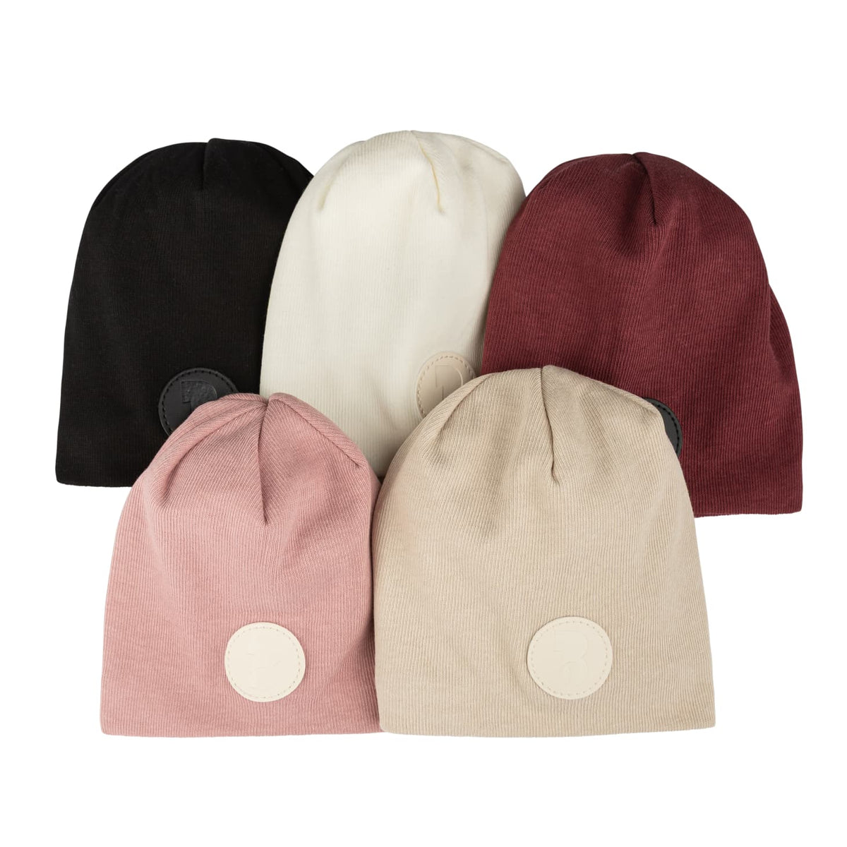 Bebe Beaute Leather Logo Beanie- Black