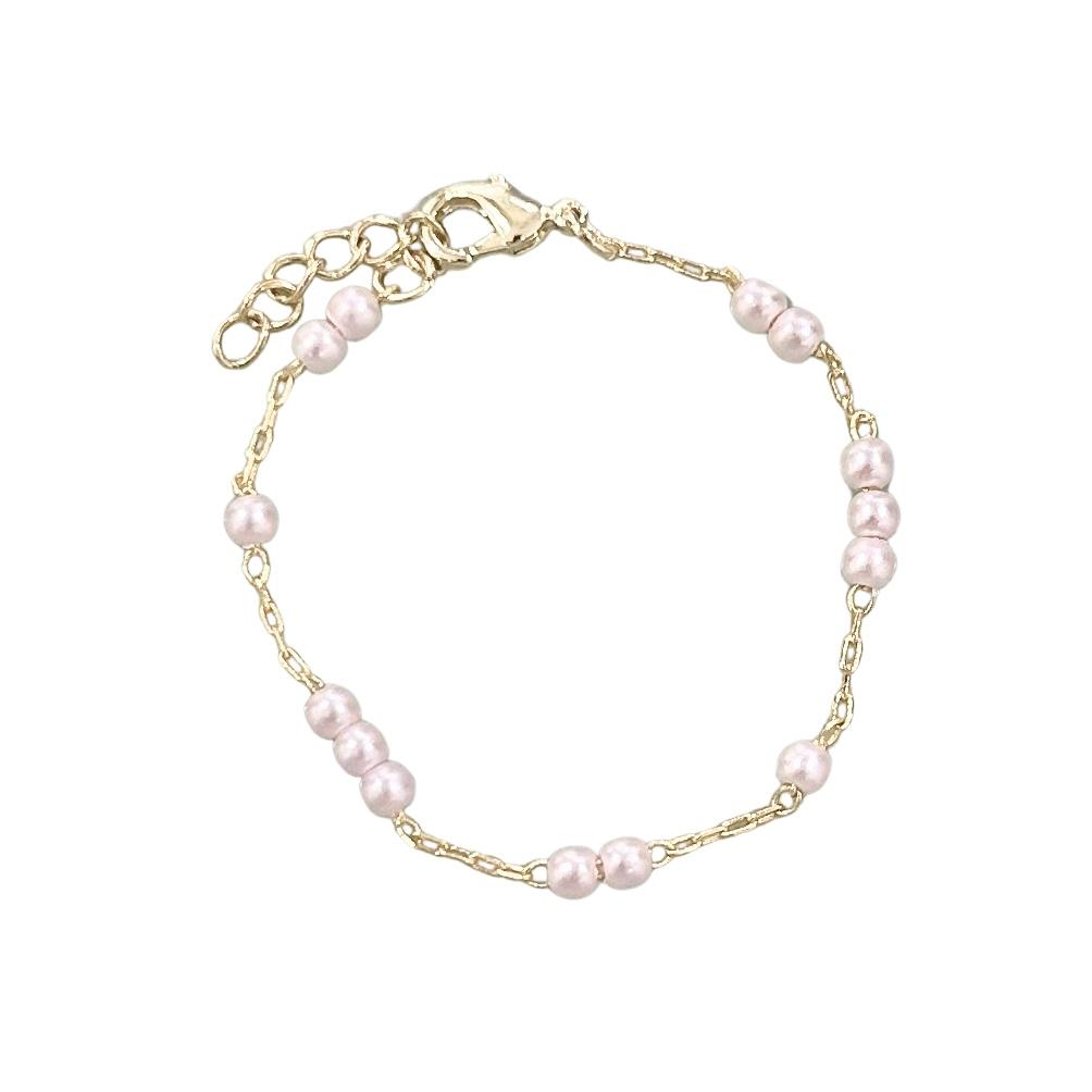 Bow & Bead Pearl Chain Bracelet