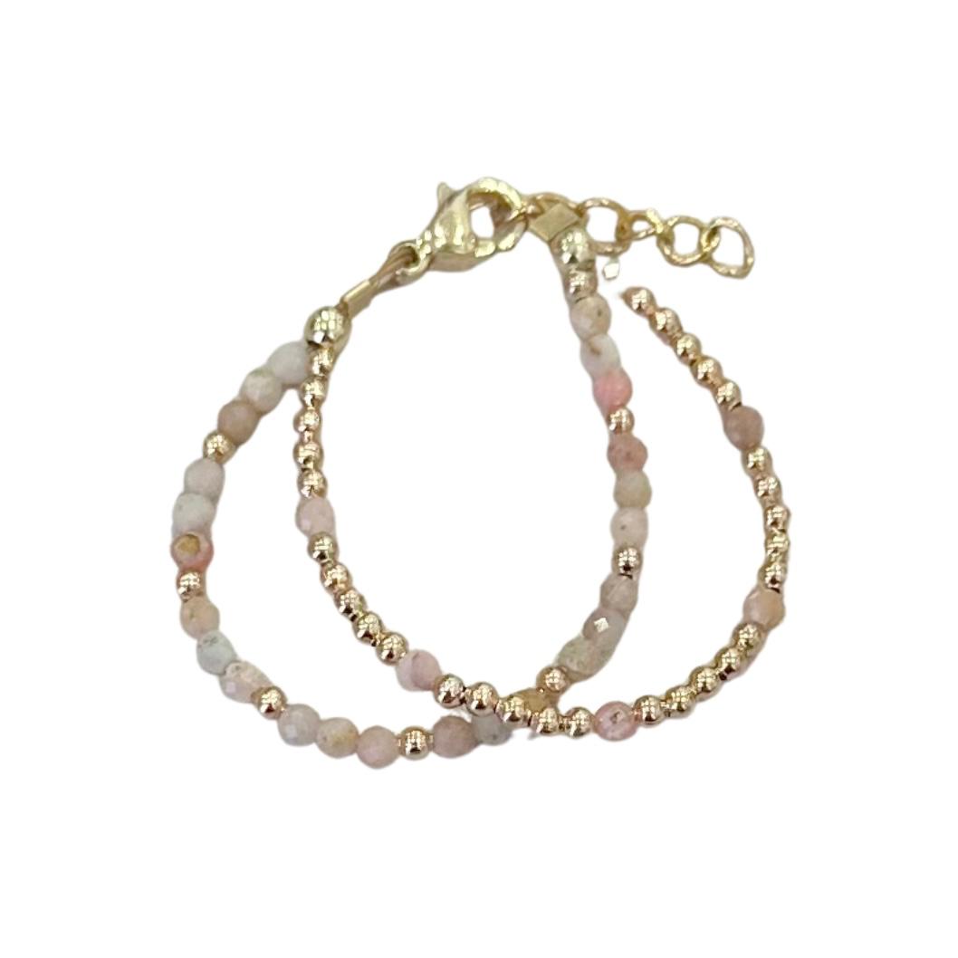 Bow & Bead Stackable Light Pink Bracelet