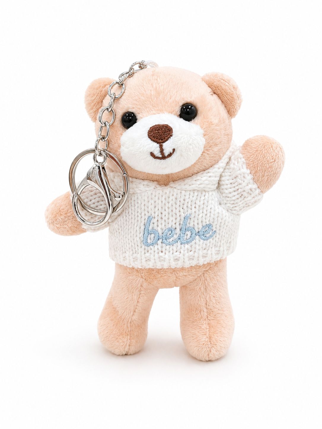 Picky Teddy Bear Hooded Keychain-Light Blue