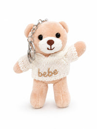 Picky Teddy Bear Hooded Keychain-Beige