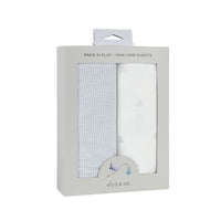 Elys & Co Gingham Bear 2 Pack Sheets - Blue