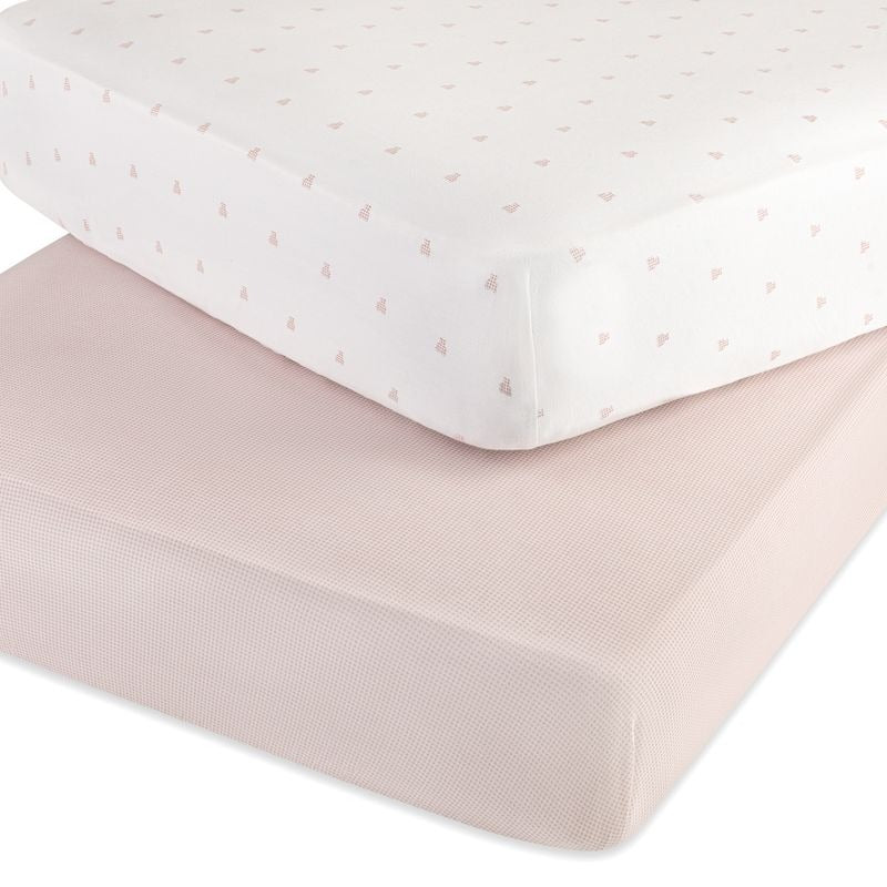 Elys & Co Gingham Bear 2 Pack Sheets - Pink