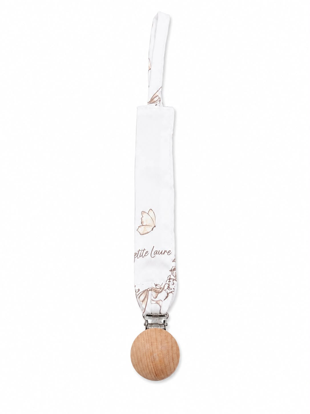 Petite Laure Butterfly Pacifier Clip - Cream