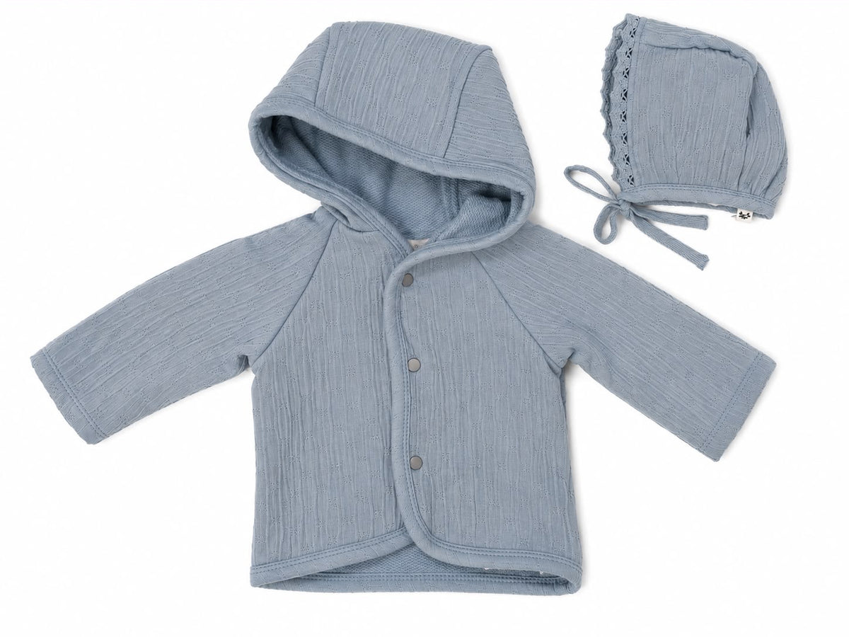 Bebe Organic Lumi Jacket & Bonnet - Atlantic