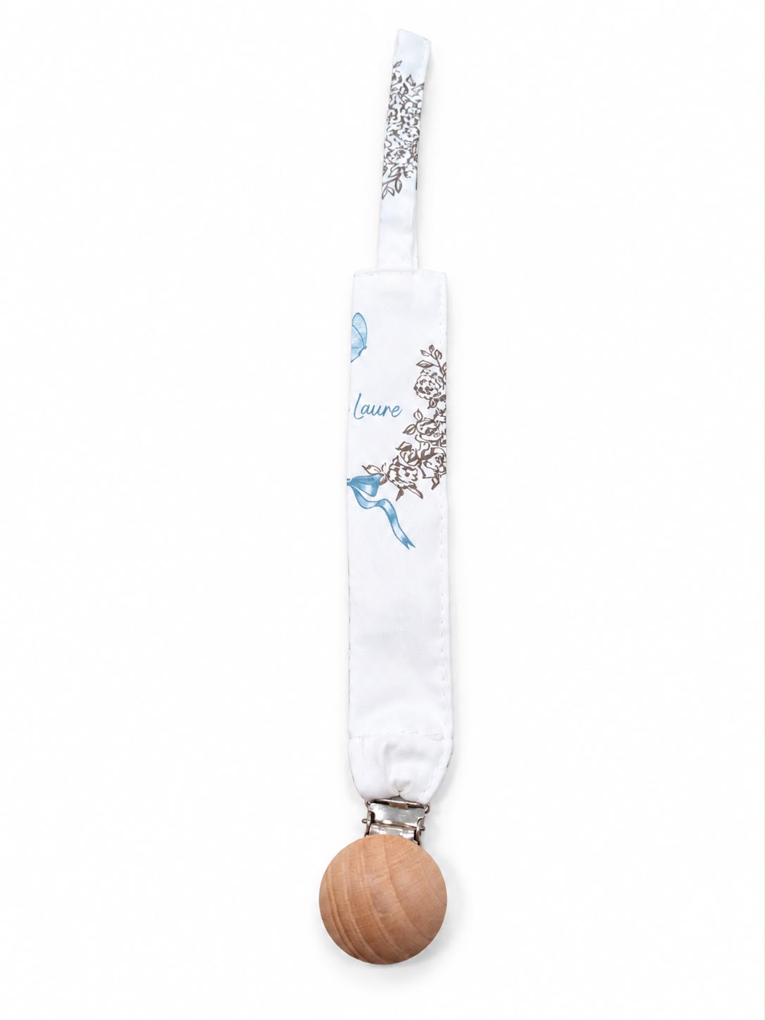 Petite Laure Butterfly Pacifier Clip- Blue