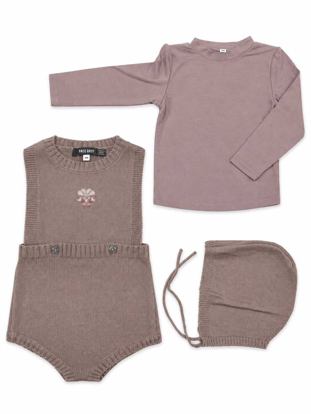 Space Grey Knit Bubble & Mock Neck Top - Brown