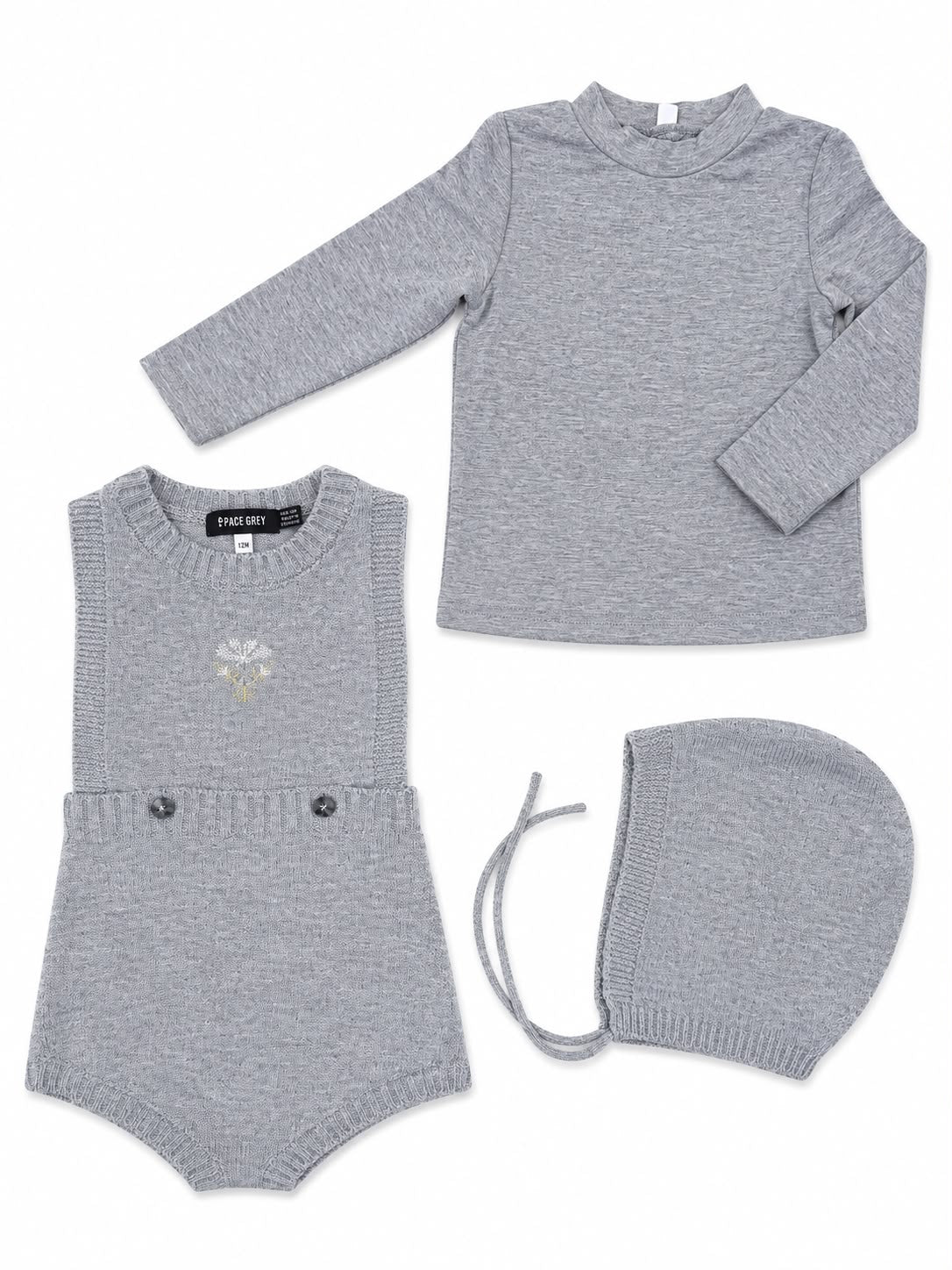 Space Grey Knit Bubble & Mock Neck Top - Grey