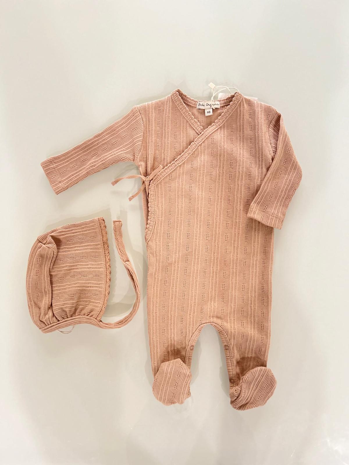 Bebe Organic Wrap Footie & Hat – Babys breath layette