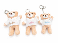 Picky Teddy Bear Hooded Keychain-Beige