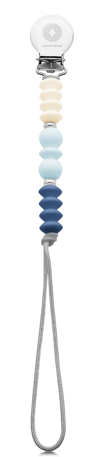 Crystal Dreams Shades Of Blue Silicone Beaded Pacifier Clip