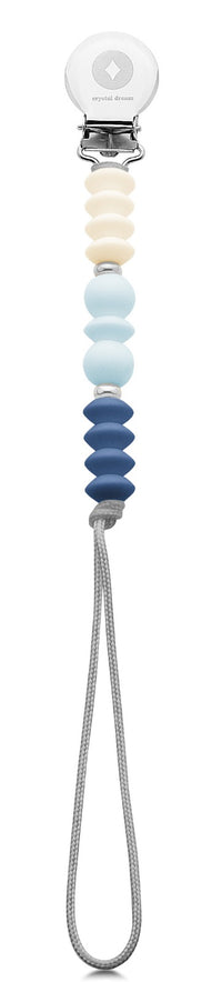 Crystal Dreams Shades Of Blue Silicone Beaded Pacifier Clip