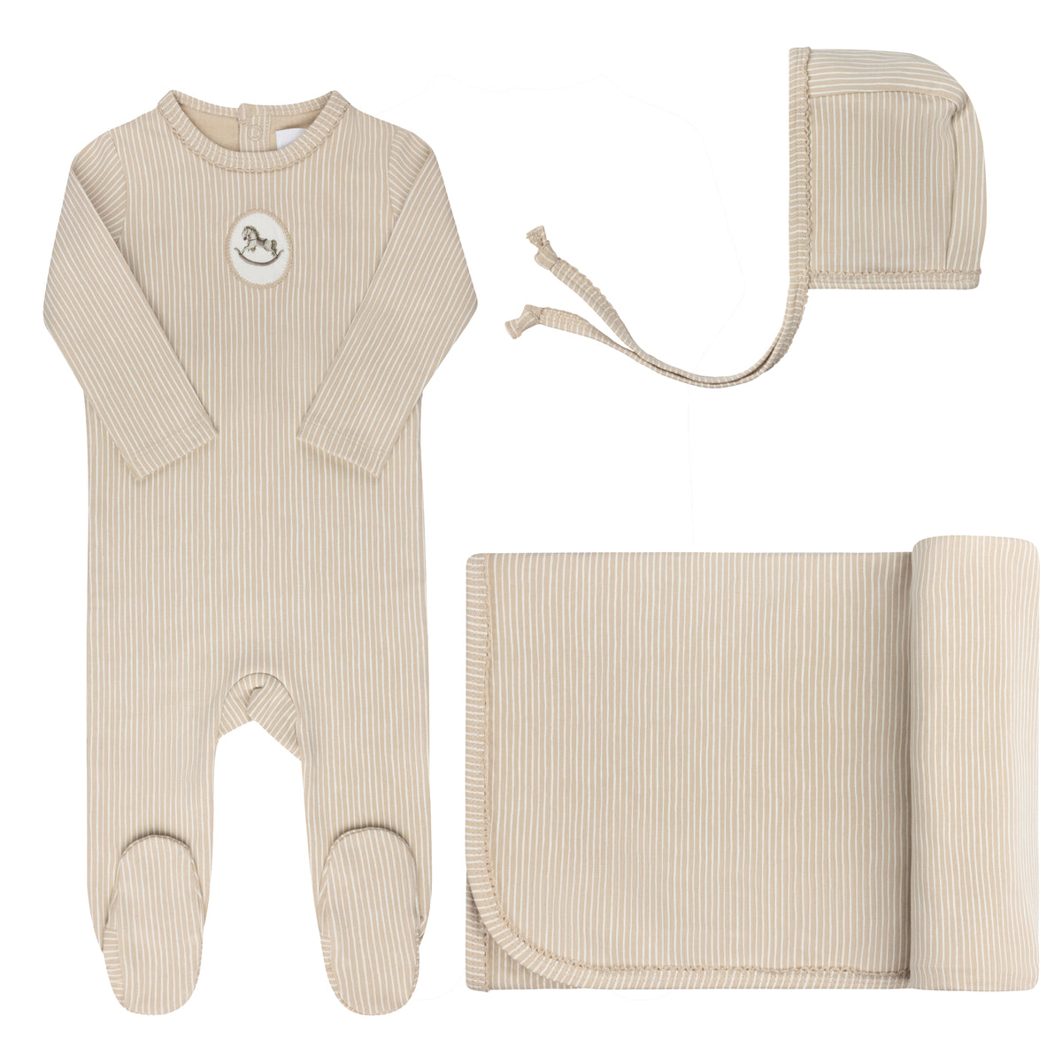 Aurora Rocking Horse Layette Set - Tan